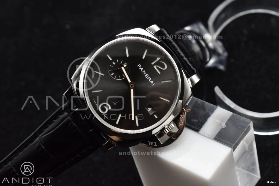 VSF Gray PAM1250 Leather Best Edition Strap Dial Black Due Luminor on 42mm P900 0312